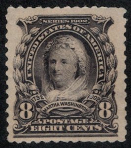 US #306 SCV $110.00 VF mint never hinged, super fresh jet black color,  very ...