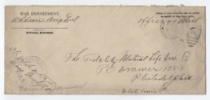 1917 WWI officer mail cover Brig. Gen. William S. Scott [y8865]