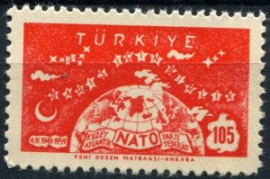 Turkey Sc#1436 MNH, 105k red, NATO, 10th Anniversary (1959)