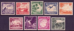 Nauru - Scott #39-47 - MH - Heavily hinged, toning, crease #43 - SCV $18