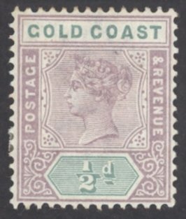 Gold Coast Sc# 26 MH 1898-1902 ½p Queen Victoria