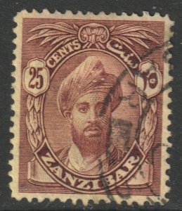 Zanzibar Scott 192 - SG307, 1926 Sultan 25c used