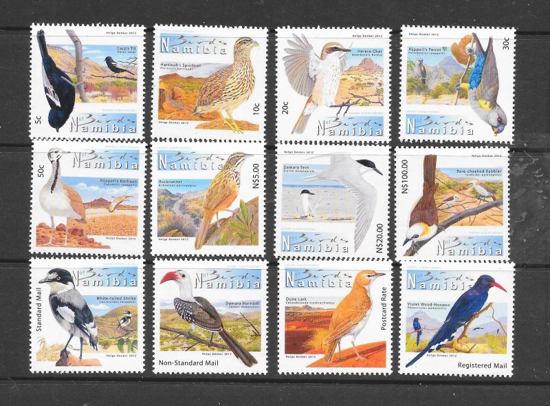 BIRDS - NAMIBIA #1224-35 MNH