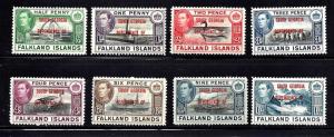 Falkland Islands, South Georgia, set Scott #3L1-8 Mint lightly hinged