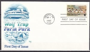 United States, Scott cat. 2018. Wolf Trap Theater issue. First day cover. ^