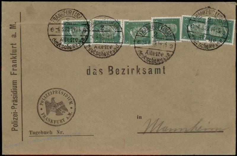 Germany Frankfurt Polizei POL Lochung Police Perfin Official Cover 59969