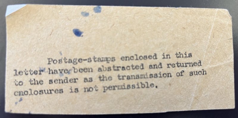 UK 1944 ‘POSTAGE STAMPS HAVE BEEN ABSTRACTED’ MESSAGE IN COVER MANCHESTER TO NZ