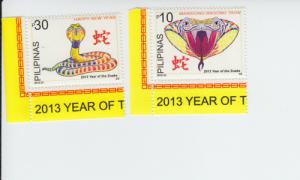 2013 Philippines Year of the Snake (2) (Scott 3456-57) MNH