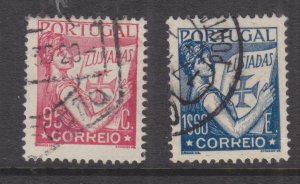 PORTUGAL, 1931 Camoens 95c. Carmine & 1e.60 Blue, used.