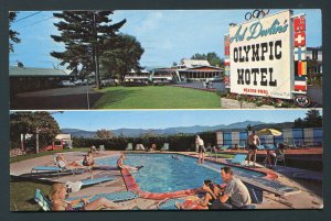 1964 Olympic Motel Postcard - Lake Placid, New York to Pennville, Indiana