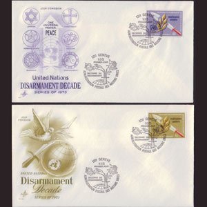 UN-GENEVA 1973 - FDCs - 30-1 Disarmament Decade Set of 2