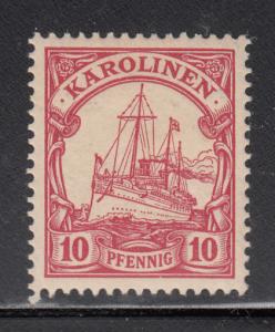 Caroline Islands 1900 MH Scott #9 10pf Kaiser's Yacht  Variety: Broken line t...