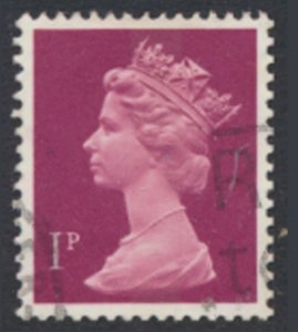 GB 1p Machin  SG X845 Used  1 band  SC# MH23A  see scans