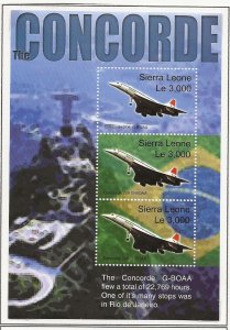 Sierra Leone 2004 Concorde miniature sheet sg.MS4184  MNH