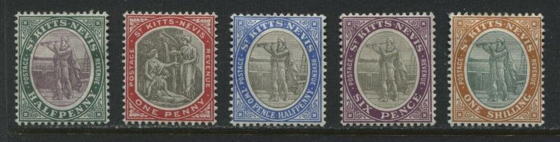 St. Kitts 1903 various values from 1/2d to 1/ mint o.g.