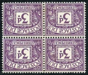 SGD60Wi 3d Postage Dues Block 4 Wmk Crowns Sideways Inverted U/M Cat 340+ pounds