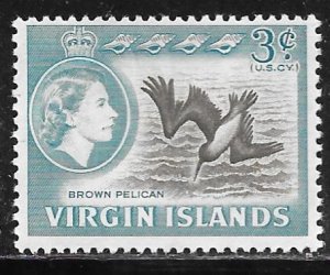 British Virgin Islands 148: 3c Brown Pelican (Pelecanus occidentalis), MH, VF