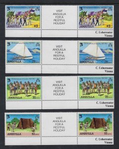 1982 Anguilla Scouts 75th anniversary sailing FDC gutter pairs