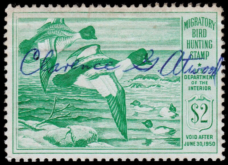 United States Hunting Permit Stamp Scott RW16 (1949) Used/Signed F W