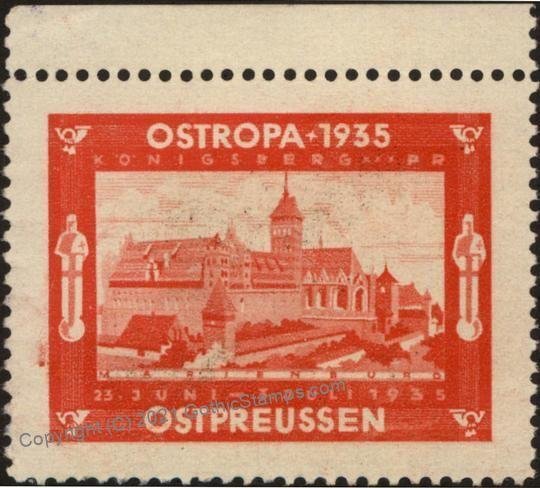 Germany 1935 OSTROPA Koenigsburg Prussia Expo Vignette Donation Stamp ...