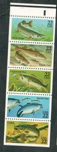 2209a Fish MNH booklet pane of 5