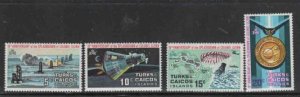 TURKS & CAICOS ISLANDS #246-249 1972 SPACE FLIGHT MINT VF LH O.G bb