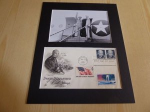 General Dwight Eisenhower WWII USA FDC Cover mounted photograph mount 8 x 10