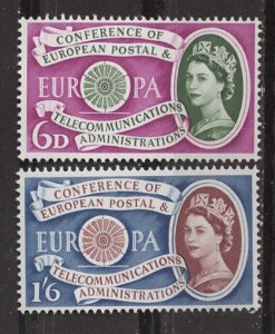 Great Britain # 377-378  Europa  1960  (2) Mint NH