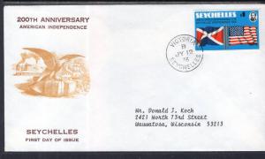 Seychelles 351 US Bicentennial Typed FDC