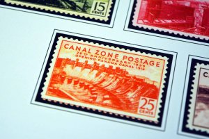 COLOR PRINTED CANAL ZONE 1904-1978 STAMP ALBUM PAGES (21 illustrated pages)