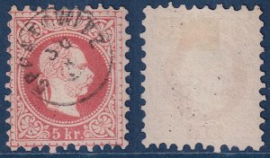 Austria - 1876 - Scott #36 - used - OPPATOWITZ thimble pmk Czech Republic