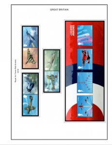 COLOR PRINTED GREAT BRITAIN 2018-2020 STAMP ALBUM PAGES (91 illustrated pages)