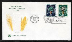 United Nations NY 81-82 5th Forestry Congress Geneva Cachet FDC First Day Cover