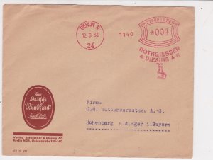 Germany 1933  Machine Slogan Rothgiesser & Diesing Emblem Stamps Cover R 19285