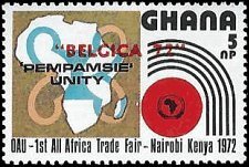 GHANA   #440 MNH OVERPRINTED BELGICA 72 IN RED (2)