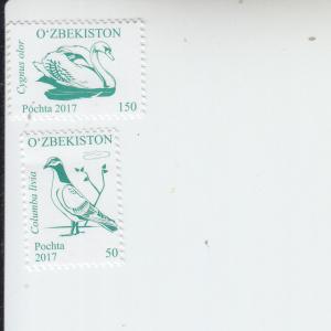 2017 Uzbekistan Birds Part III (2) (Scott 834-35) mnh