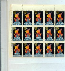 FRANCE 1935 Foire De Paris Poster Labels Block MNH.15 Stamps.(FY760