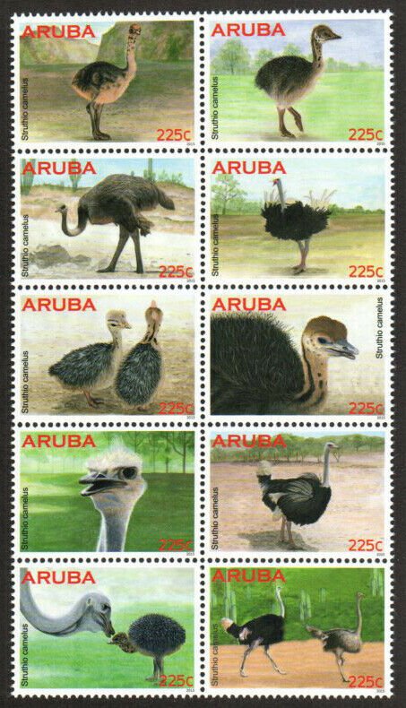 Aruba Stamp - Ostrich Stamp - NH 