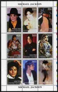 Abkhazia 1999 Michael Jackson perf sheetlet containing 9 ...