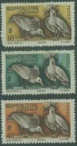 New Caledonia SC#276-8 Kagus birds small thins on all, MH 