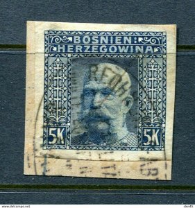 Bosnia & Herzegovina 1906 5kr Imperf Used Oval cancel on piece 12417