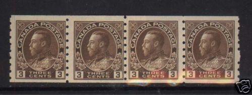 Canada #129i VF/NH Paste Up Strip Of Four