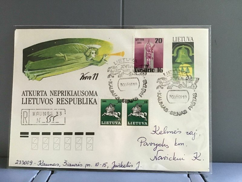 Lithuania 1991 stamps cover R29363