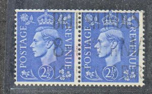 Great Britain,  King George VI,  2 1/2p Pair,   (SC# 262a) Used