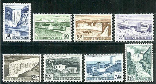 ICELAND #289-96 Power Stations and Waterfalls set NH Scott $66.30