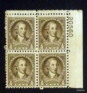 BOBPLATES #704 Washington Upper Right Plate Block 20560 F-VF HR SCV=$5