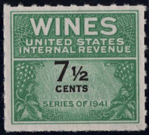 RE120 7½¢ Wine Revenue Stamp (1942) NGAI/NH