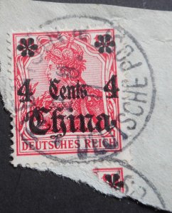 German Post Offices in China 1905 Four Cents with TIENTSIN postmark 