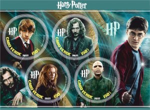 Stamps. Cinema. Harry Potter  2022 year 1+1 sheets perforated  Cabo Verde