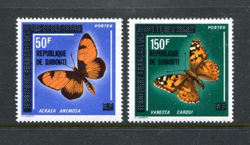 Djibouti 447, 453, Mint Hinged/MLH, Insects Butterflies 1980. x26080